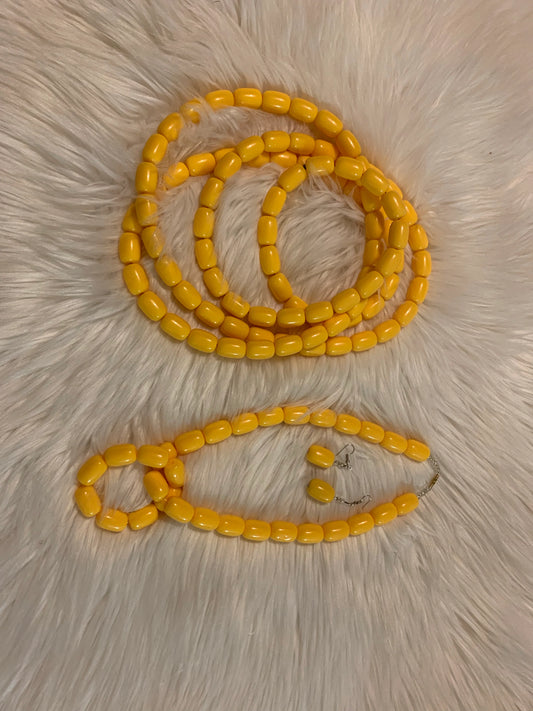 hido iyo dhaqan beads yellow