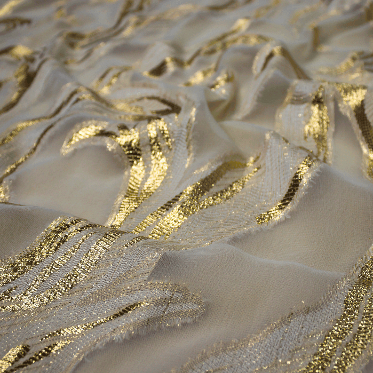 beautiful Ivory gold Dirac fransawi, made from fine fabric with intricate floral design patterns. This dirac is definitely going to turn heads.